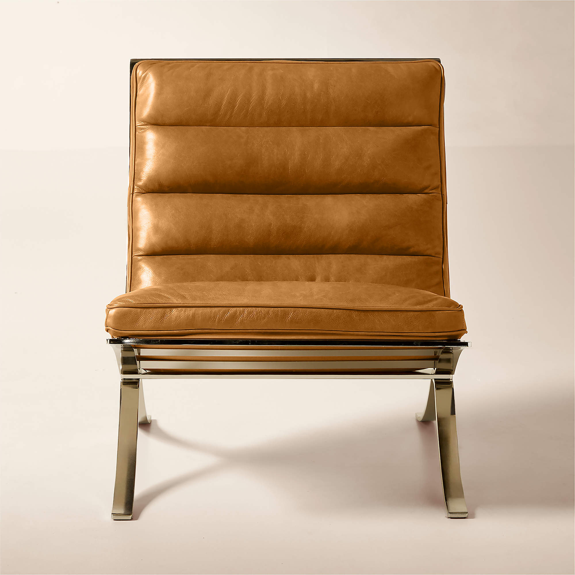 Nordhavn Saddle Brown Leather Chair Steen \u00d8stergaard | CB2 | CB2