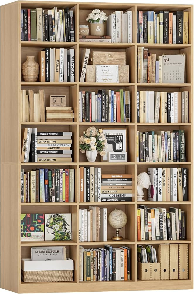 HOSTACK 86" H Triple Wide Bookshelf and Bookcase, 7 Tier Tall Bookshelf with Storage, Large Bookc... | Amazon (US)