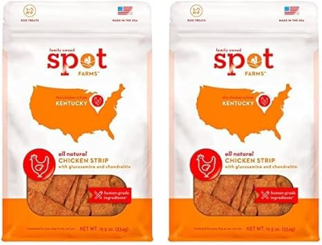 spot farms All Natural Human Grade Dog Treats, Chicken Strips with Glucosamine and Chondroitin, 1... | Amazon (US)