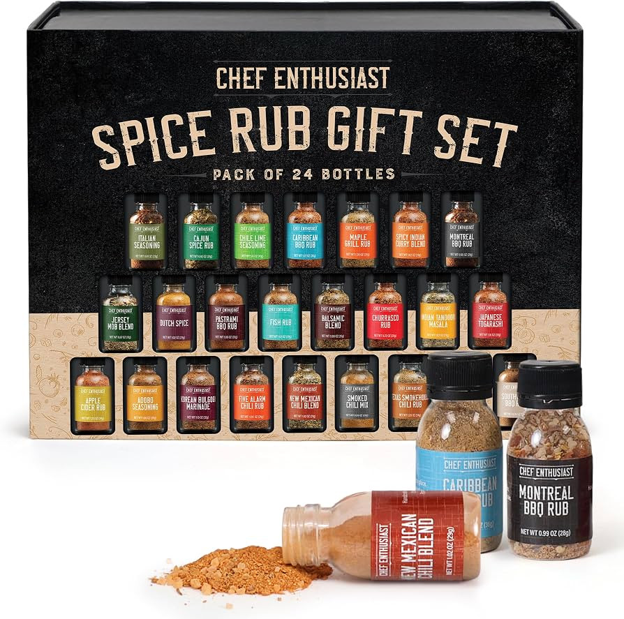 Holiday Gift Grilling Spices & Seasoning Set - 24 Unique Gourmet BBQ Spice Rub Sampler (Kosher) -... | Amazon (US)