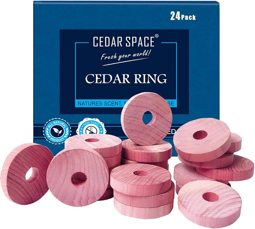 Cedar Blocks for Clothes Storage – 24 Pcs 100% Natural Cedar Rings | Wardrobe & Drawer Freshene... | Amazon (US)