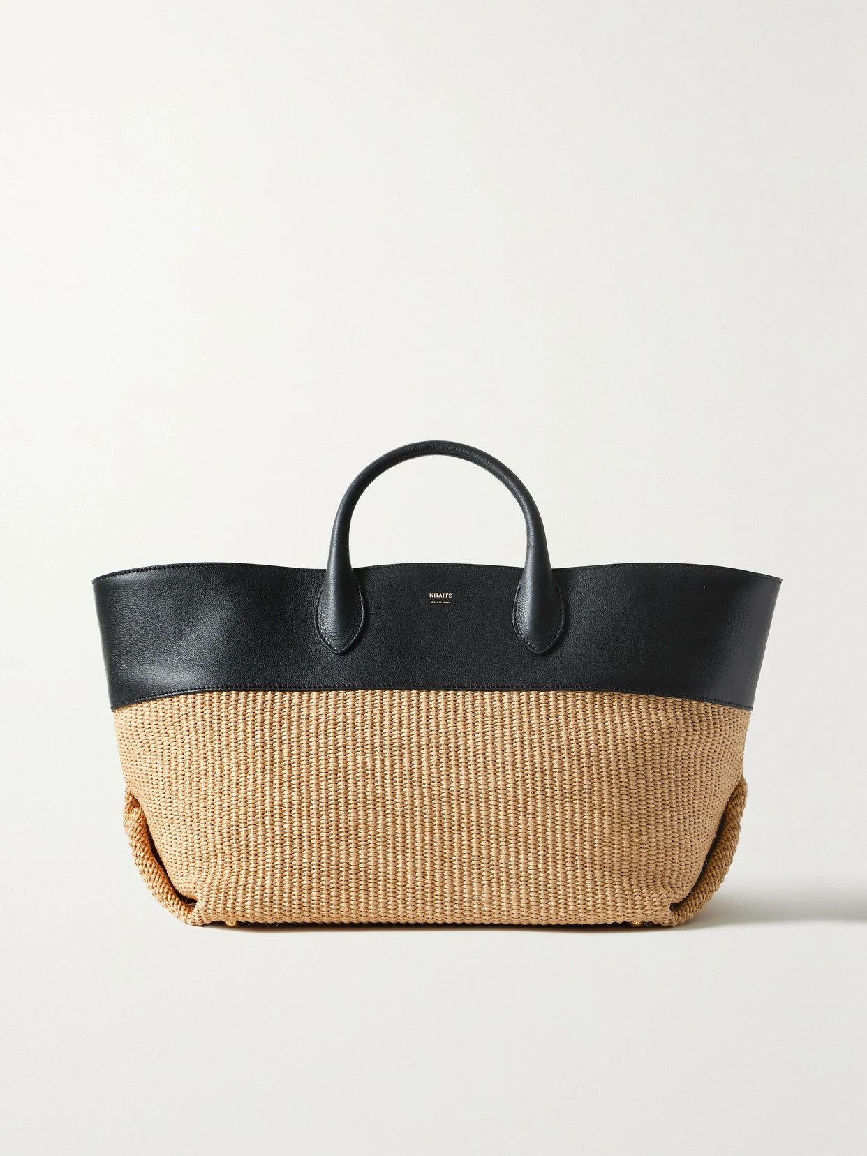 Khaite - Amelia Medium Raffia And Leather Tote - Neutrals | NET-A-PORTER (US)