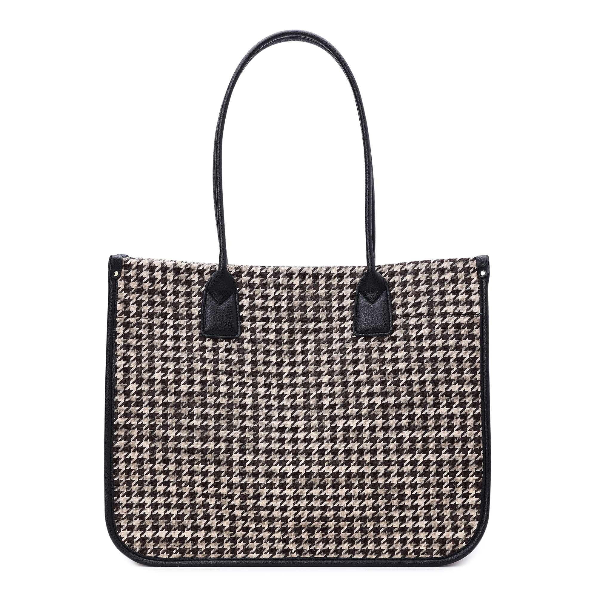 Time and Tru Women's Houndstooth Tote Bag, Tan - Walmart.com | Walmart (US)