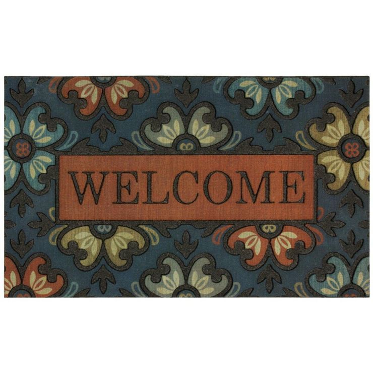 1'6"x2'6" Floral Doormats Blue - Mohawk | Target