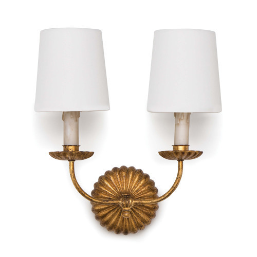 Regina Andrew Clove Sconce Double, Antique Gold Leaf | Gracious Style