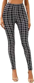 SweatyRocks Women's Casual Skinny Leggings Stretchy High Waisted Work Pants | Amazon (US)