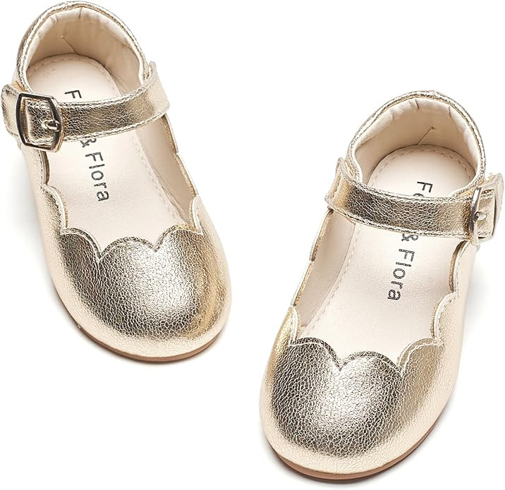 Felix & Flora Toddler Flower Girl Dress Shoes - Baby Girl Ballet Mary Jane Flats for Party School... | Amazon (US)