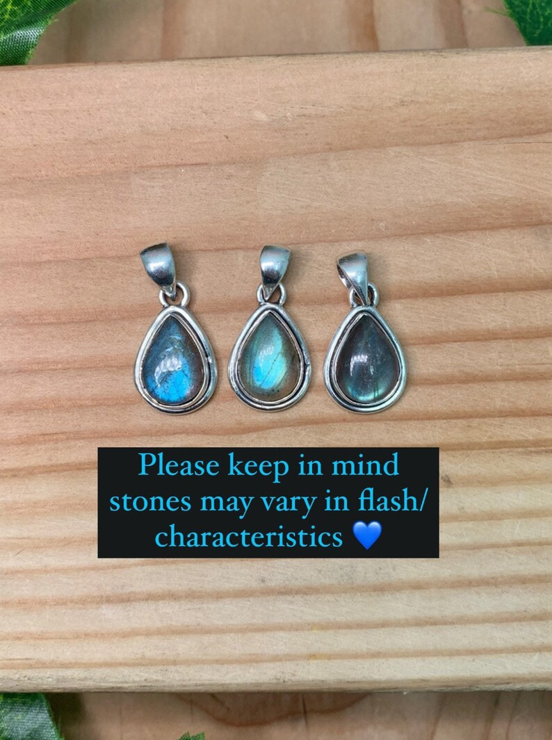 Plain Teardrop Labradorite Sterling Silver Pendant, Crystal 925 Jewelry, Third Eye Chakra, Spirit... | Etsy (US)