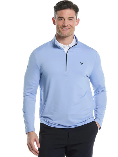 Mens Solid Sun 1/4 Zip Pullover | Perry Ellis