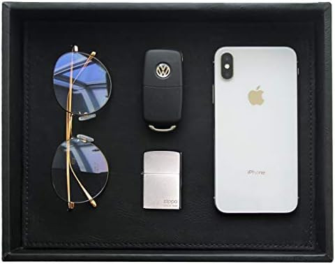 Vixdonos Valet Tray Nightstand Organizer Leather Catchall Tray for Perfume,Jewelry,Key and Remote... | Amazon (US)