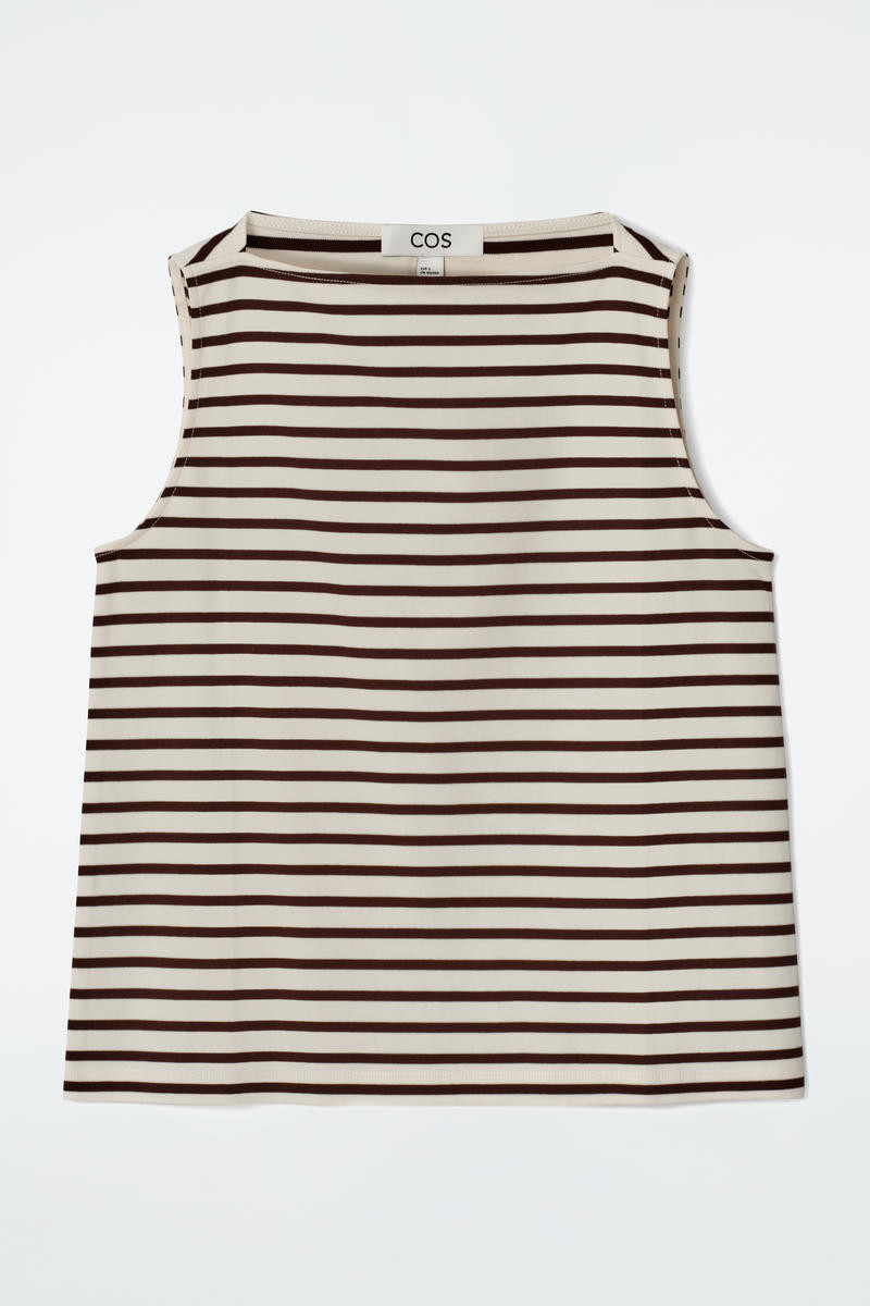 COS Women's Boatneck Tank Top in Brown | Cotton | Size: XS | COS (AU)