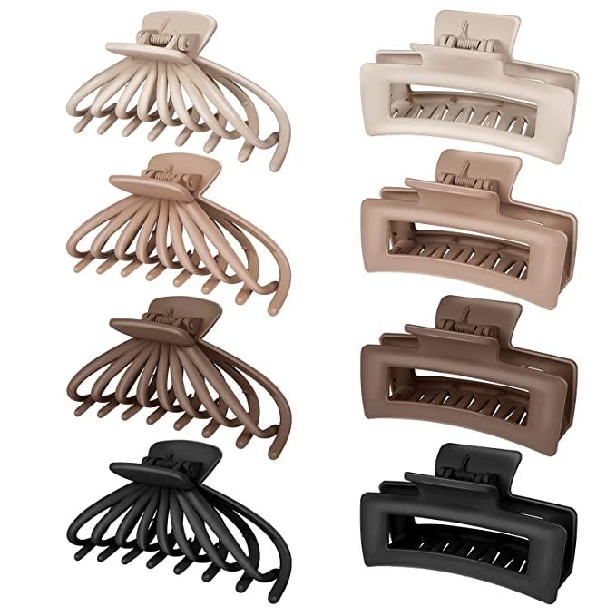 8 Pack Large Claw Clips for Thick Hair, 4.1'' 4.7'' Hair Claw Clips Variety Pack for Women, Nonsl... | Amazon (US)