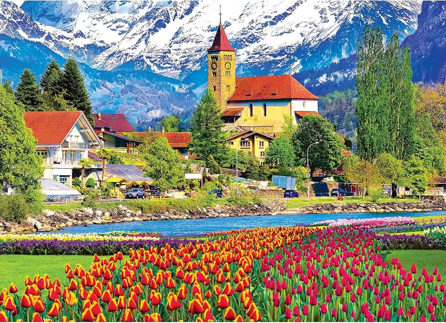 RoseArt - Kodak Premium - Brienz Town and Flowers, Switzerland - 1000 Piece Jigsaw Puzzle for Adu... | Amazon (US)