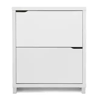 37 in. H x 31.1 in. W White Wood Shoe Storage Cabinet | The Home Depot