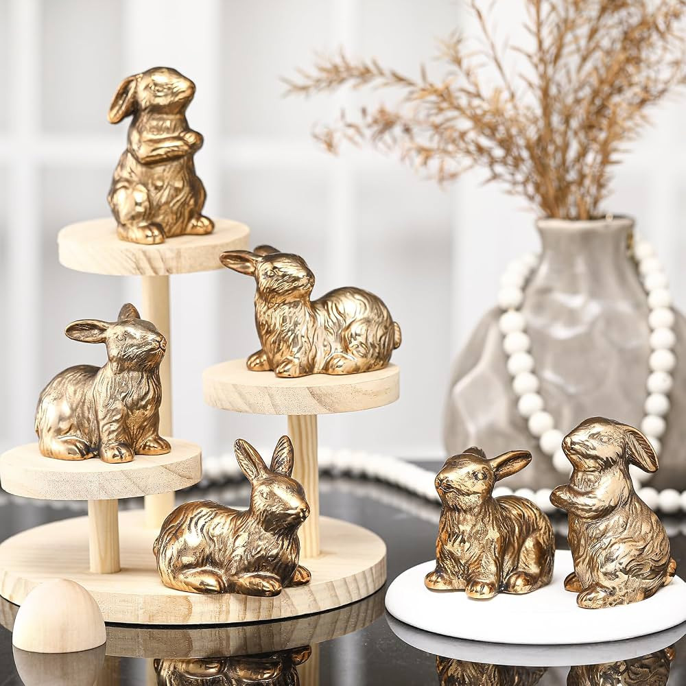 Nuenen 8 Pcs Easter Bunny Decorations Mini Ceramic Rabbit Figurine Decor Vintage Bunny Figurine 3... | Amazon (US)