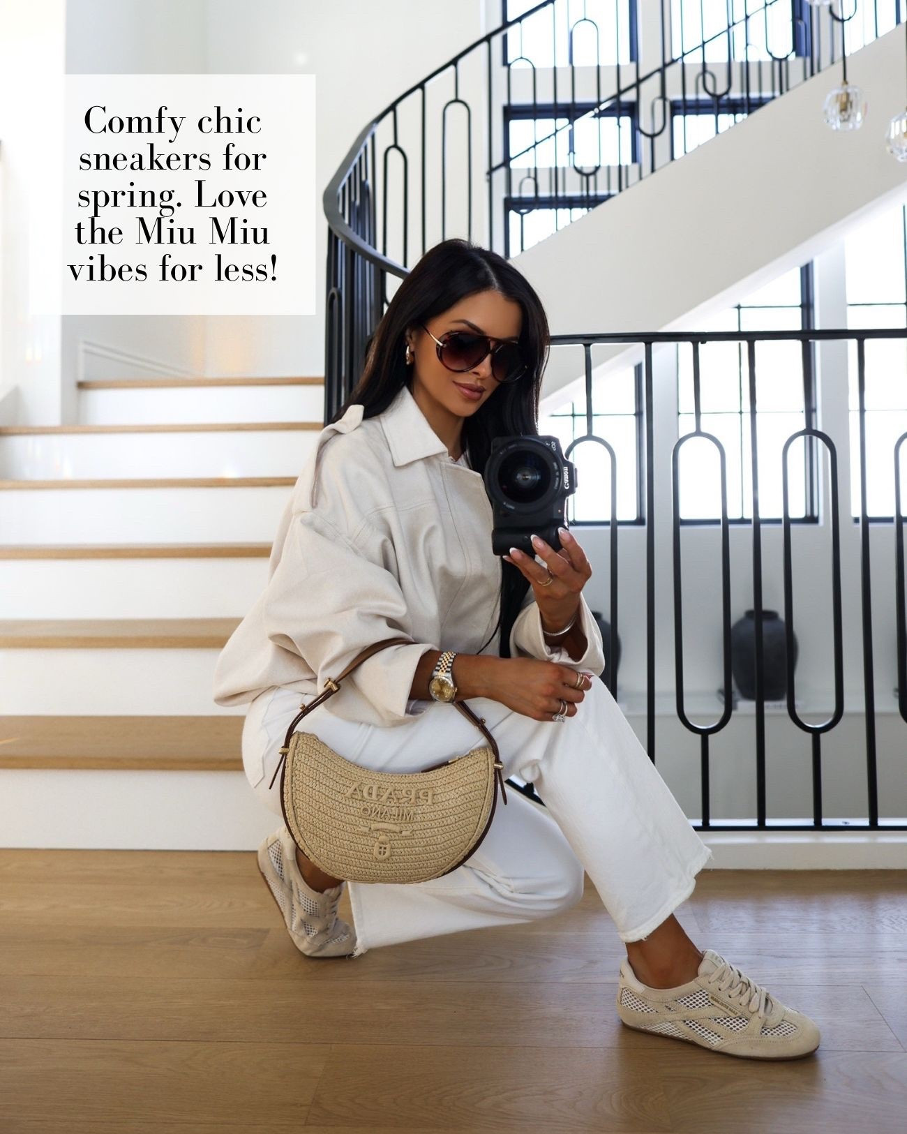 Spring outfit ideas / casual spring outfit
Wearing Sam Edelman suede mesh sneakers that are so comfy and look effortlessly chic with jeans
Paired with a mm Amazon suede  Bomber jacket under $45, Levi’s white jeans and prada raffia bag

#LTKOver40 #LTKootd #LTKmomlife