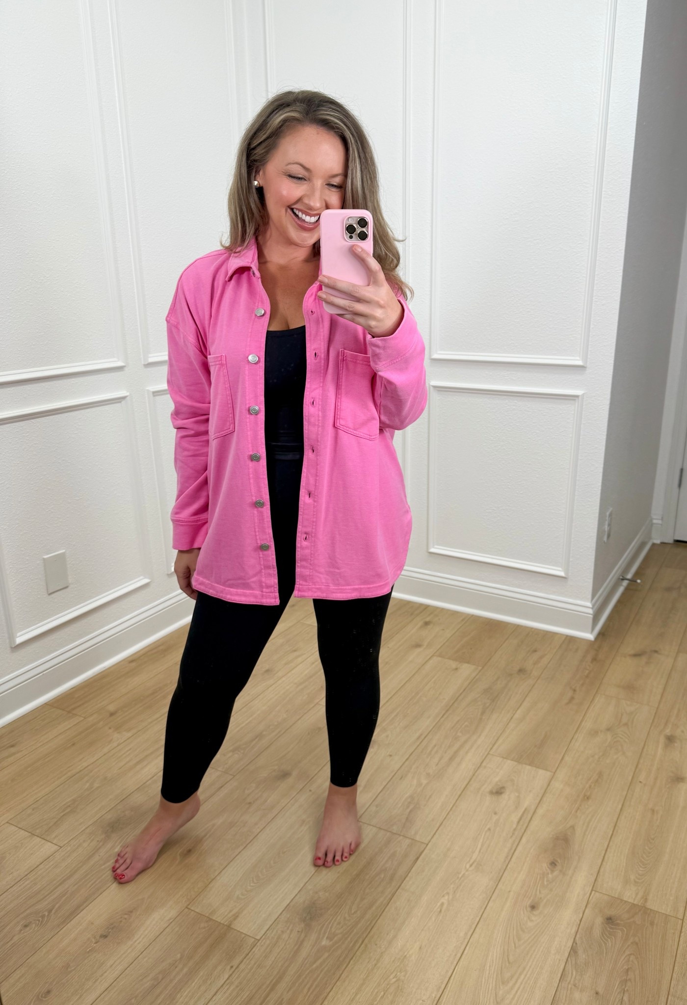 My new favorite top!! So comfy and cute and perfect for mom life! I’m so in love with this cozy pink  shacket from The Willow Tree!  It’s the perfect leggings top and you will reach for it over and over! I am 5’5” size 8/10 wearing medium top and large leggings!  Wear it open like a jacket or closed like a shirt! Comes in this gorgeous neon pink and a rust red!


Shacket, Valentine’s Day shirt, pink shacket, pink top, mom outfit , leggings top, leggings shirt, the Willow tree boutique,  #twt #shopwillowtreee

#LTKmomlife #LTKFindsUnder100 #LTKMidsize