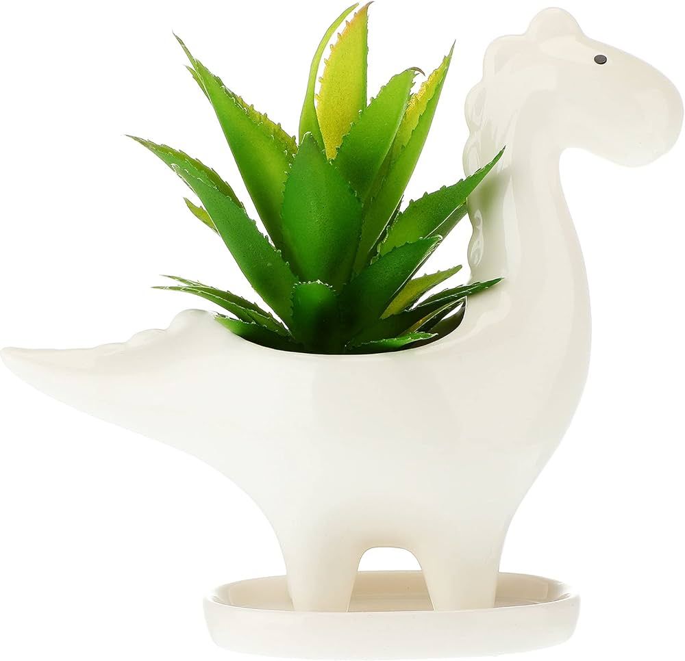 Dinosaur Succulent Pots Fleshy Ceramic Flower Pot Animal Creative Plant Flowerpot with Drain Hole... | Amazon (US)