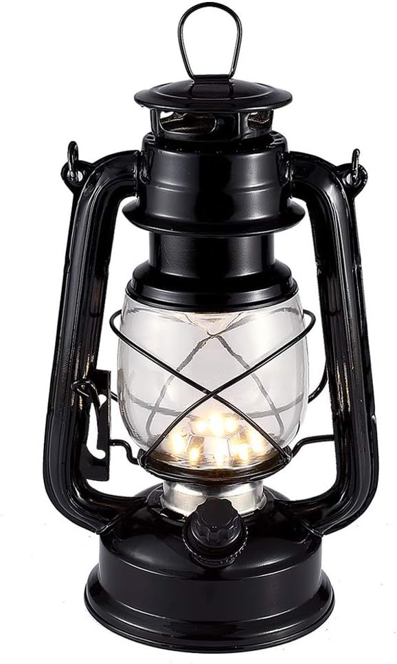 Vintage LED Hurricane Lantern, Warm White Battery Operated Lantern, Antique Metal Hanging Lantern... | Amazon (US)