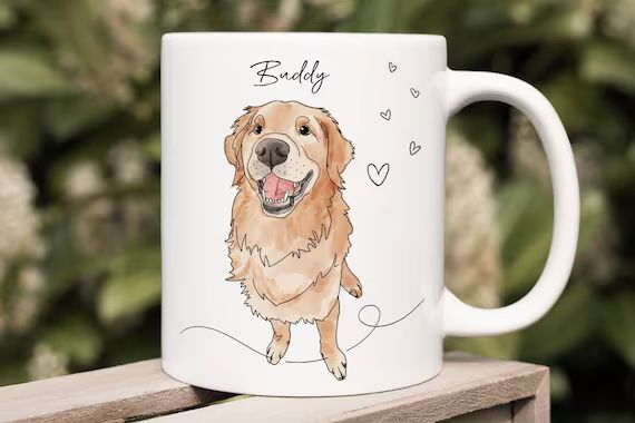 Custom Dog Art Dog Line Art Custom Dog Mugdog Dad Mug Dad - Etsy | Etsy (US)