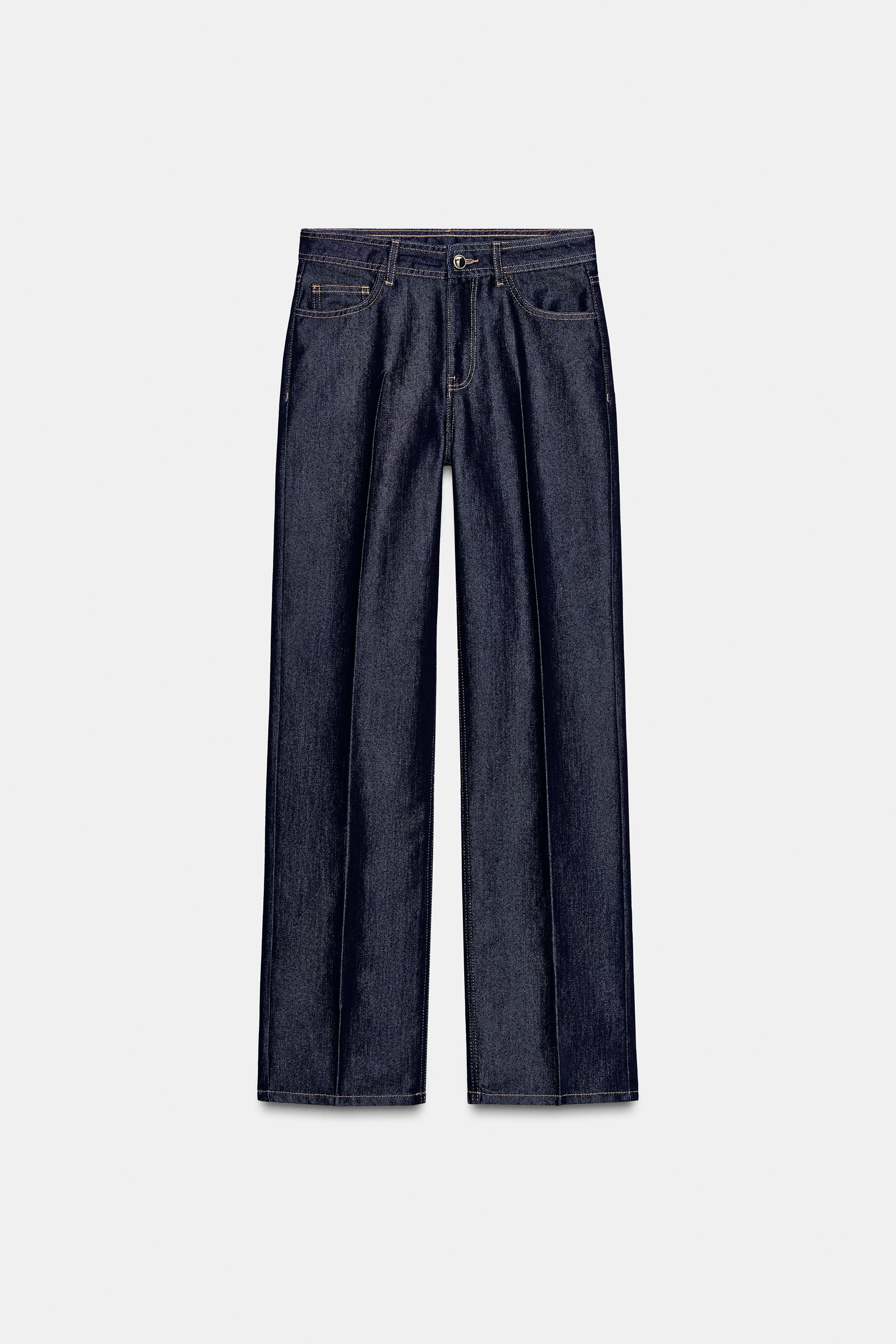 Z1975 STRAIGHT LEG MID-RISE CREASED JEANS | Zara US