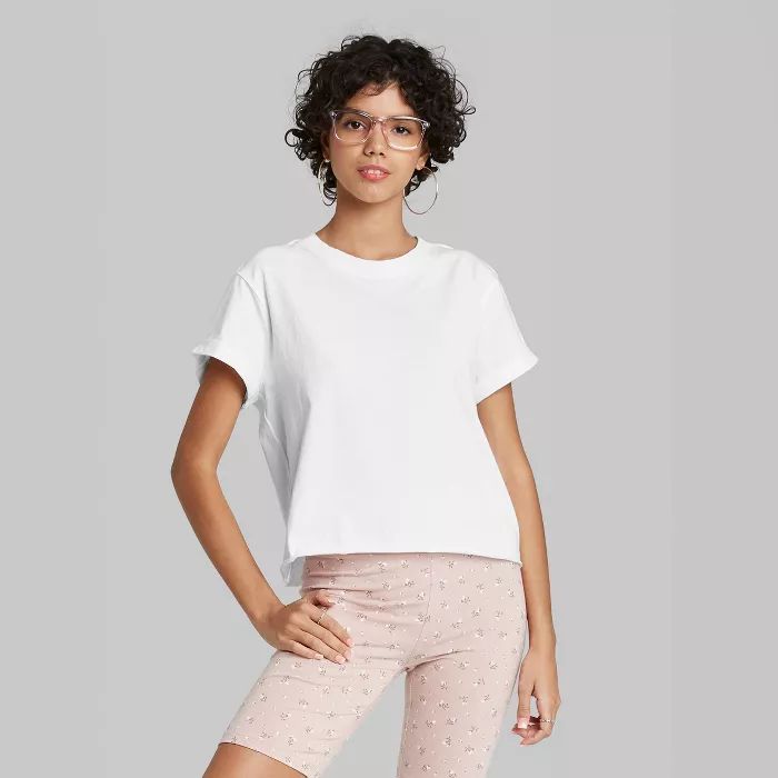 Women's Short Sleeve Roll Cuff Boxy T-Shirt - Wild Fable™ | Target