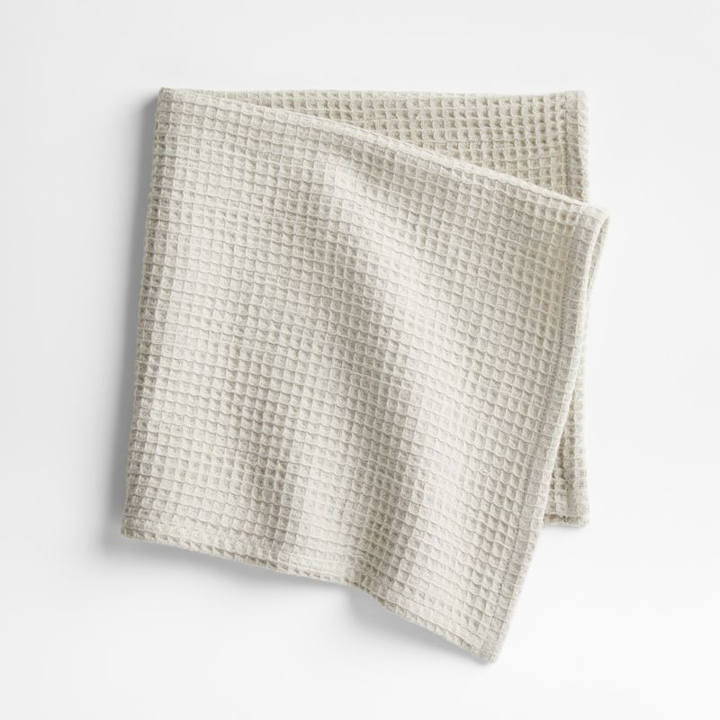 Wren Fog Grey Waffle Weave Organic Cotton Napkin + Reviews | Crate & Barrel | Crate & Barrel