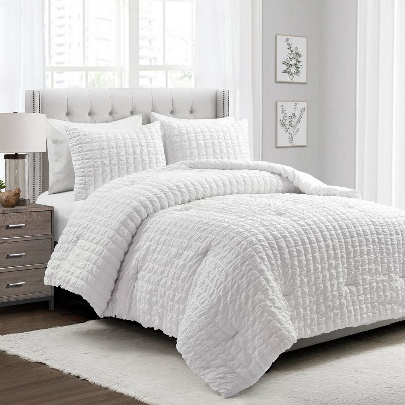 3pc Crinkle Textured Dobby Comforter & Sham Set - Lush Décor | Target