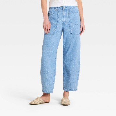 Women's High-Rise Easy Barrel Leg Jeans - Universal Thread™ Blue 00 | Target