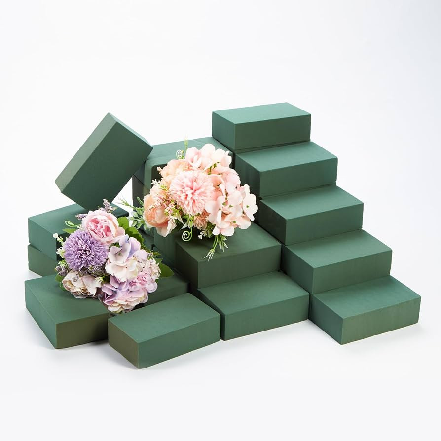30 Pcs Floral Foam Blocks, 5.5"L x 3.1"W x 1.7"H Green Dry & Wet Flower Foam for Fresh and Artifi... | Amazon (US)