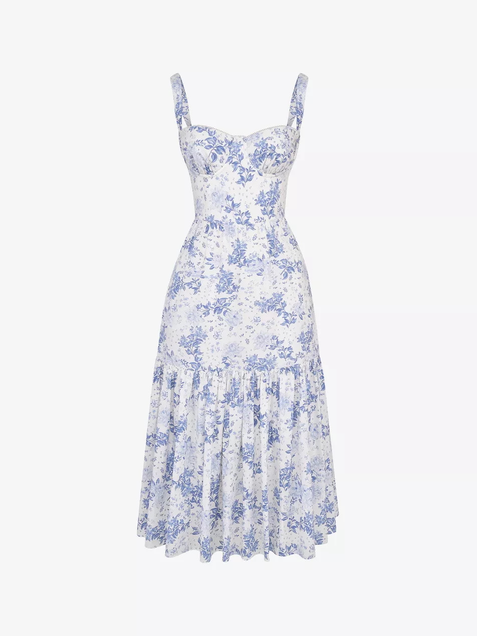 Elia floral-print stretch-cotton midi dress | Selfridges