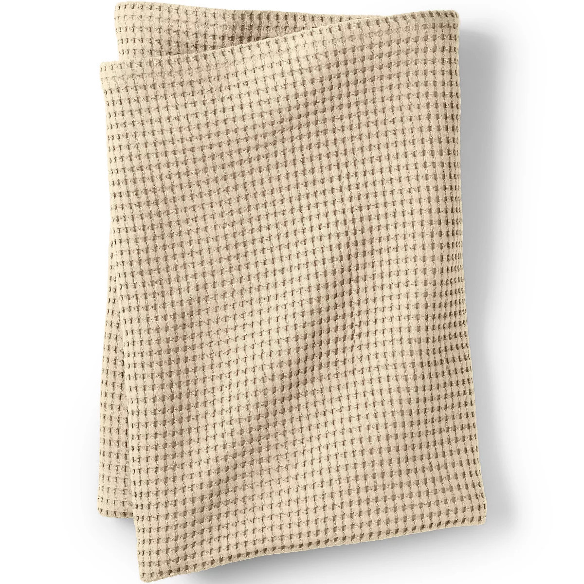 Lands' End Organic Cotton Waffle Bed Blanket - King - Pale Flax | Target