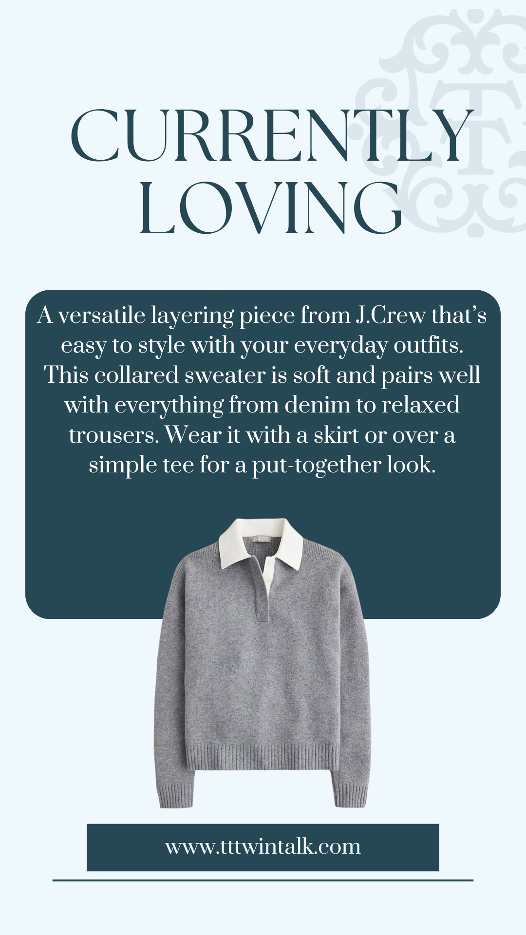 A versatile layering piece from J.Crew that’s easy to style with your everyday outfits. This collared sweater is soft and pairs well with everything from denim to relaxed trousers. Wear it with a skirt or over a simple tee for a put-together look. 

 #LTKSeasonal #LTKOver40 #LTKMidsize