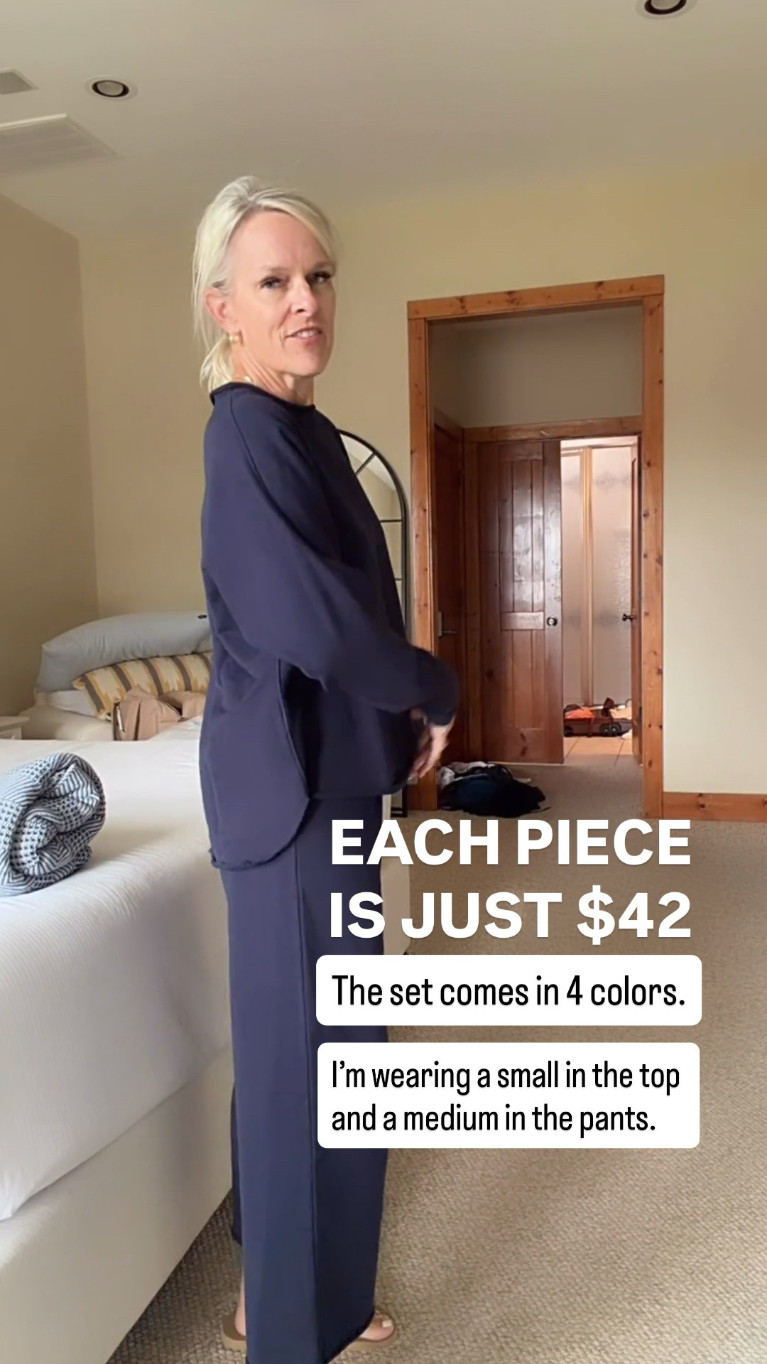 This French terry set is such a great find! Each piece is just $42, but it has an elevated look that’s comparable to much pricier styles. The roll-neck sweatshirt features a modern raw-edge sleeve, and the matching pants are soft, comfortable, and perfect for everyday wear or travel. The set comes in 4 colors. I’m wearing a small in the top and a medium in the pants.

💡 LTK MADE EASY
❤️ Heart = Support my posts!
🔖 Save = Get sale & restock alerts
📋 Lists = Keep favorites organized
📲 Share = Send lists and products to a friend. Hello, Christmas List!
💬 Comment = Ask me anything about what I’m wearing.:-)

#LTKootd #LTKOver40 #LTKSeasonal