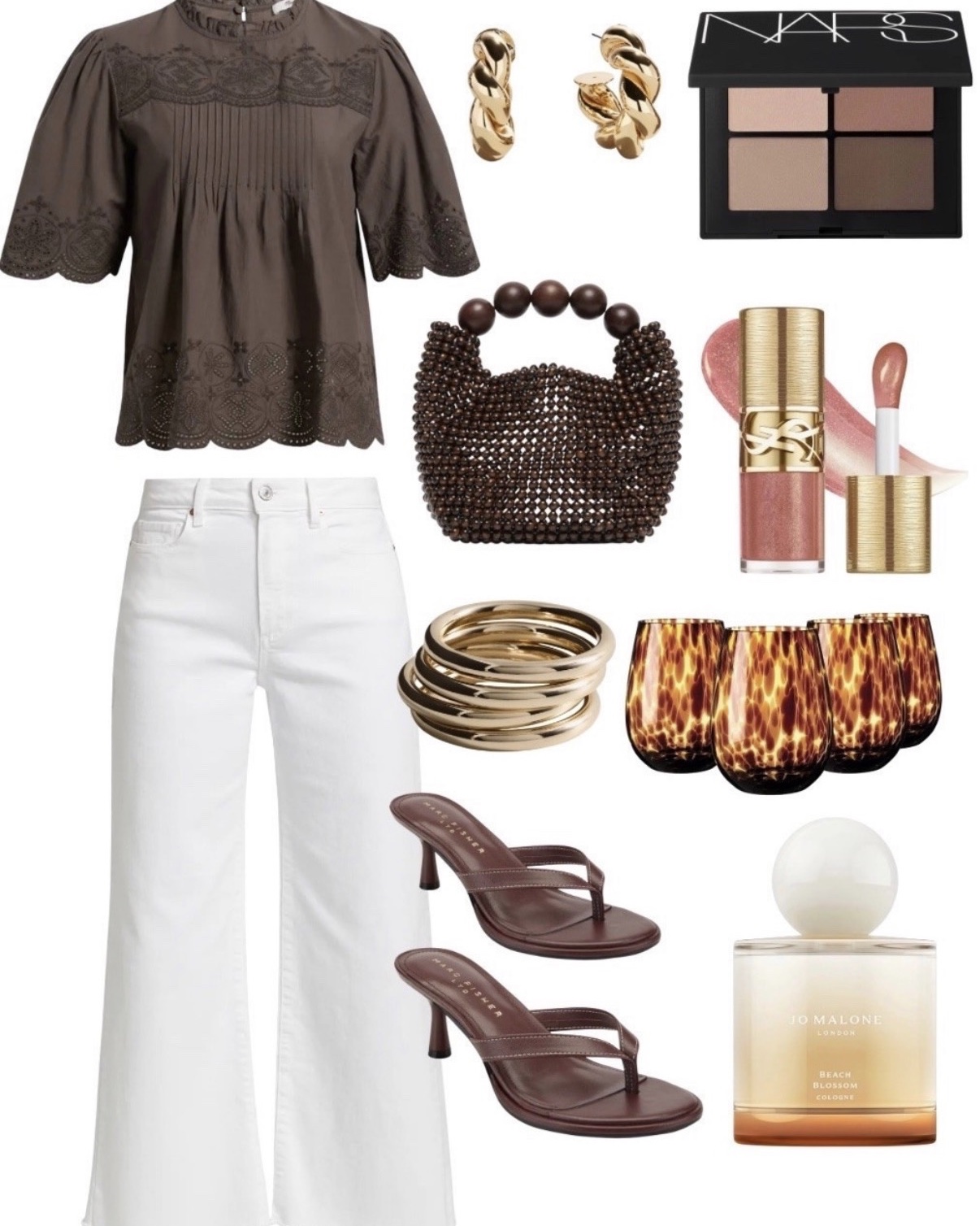 Styling white jeans 
Spring outfit 
Vacation outfit 
Brown sandals
Tortoise shell glasses

#LTKSeasonal #LTKdayinmylife