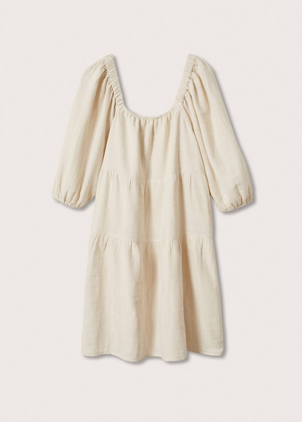 Puffed sleeves cotton dress -  Women | Mango USA | MANGO (US)
