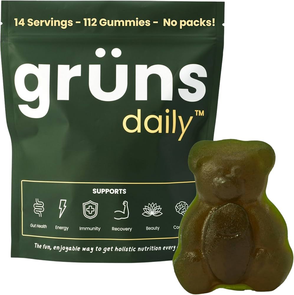 Super Greens Gummy Bears: Organic Spirulina and Chlorella, Prebiotics for Digestive Health, 20+ V... | Amazon (US)