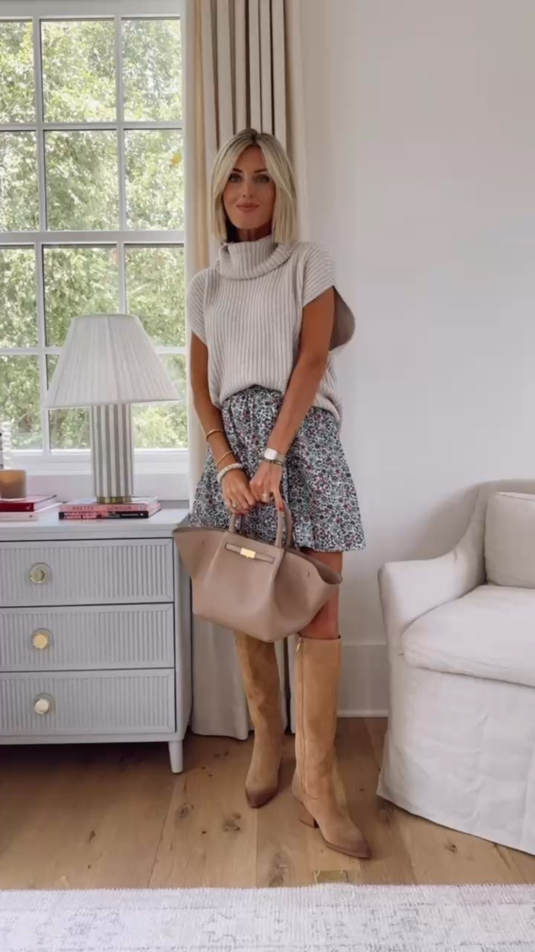This would be cute for dinner out one night as it gets cooler! Wearing an XS!

Loverly Grey, pre fall outfit, fall outfit, tall boots, sleeveless sweater 

#LTKStyleTip #LTKSeasonal