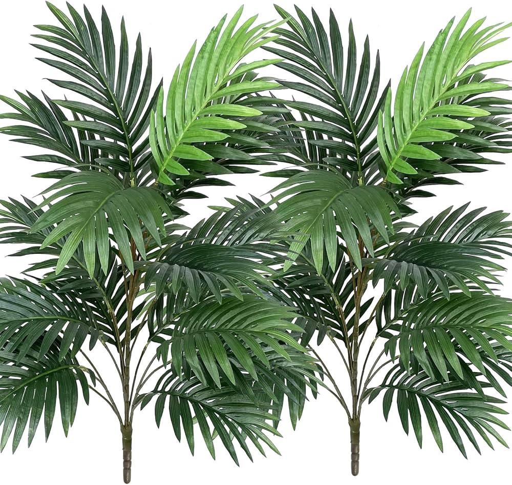 Artificial Palm Tree Plants 30" Tall UV Resistant Tropical Areca Plant Faux Plants Monstera Leave... | Amazon (US)