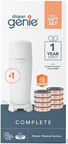 Diaper Genie Registry Gift Set | Includes Diaper Genie Complete Diaper Pail, 8 Refill Bags, 1 Car... | Amazon (US)