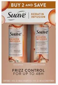 Suave Professionals Keratin Infusion Smoothing Shampoo and Conditioner 15 oz 2 Count | Walmart (US)