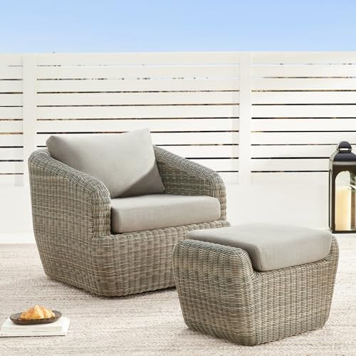 CHITA 2 Pieces Patio Wicker Furniture Set, Outdoor Rattan Chair Set with Removable Thickened Cush... | Amazon (US)