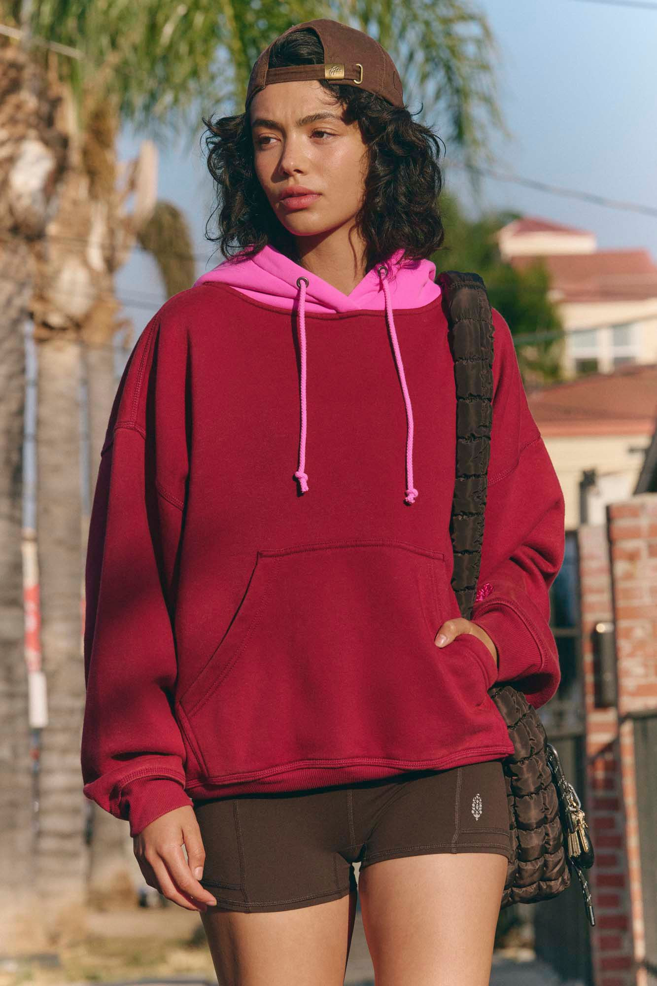 FP Movement Women's Final Call Colorblock Hoodie, Large, Brick/Hot Pink Combo | DICK'S Sporting Goods