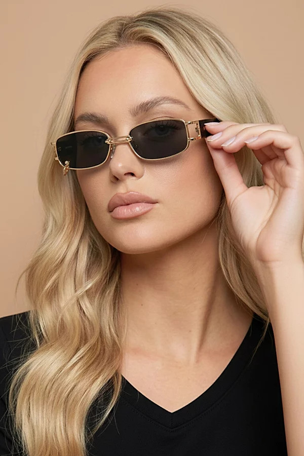 Fifth and Ninth Fifth & Ninth Inez Pierced Lens Sunglasses in Black/Gold, Women's at Urban Outfitters | Urban Outfitters (US and RoW)