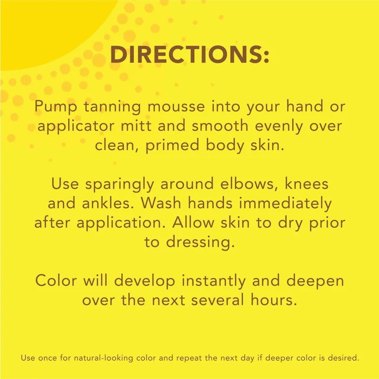 Jergens Natural Glow Instant Sun Sunless Tanning Mousse, Deep Bronze, 6 fl oz | Walmart (US)