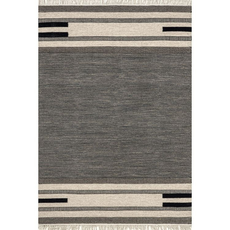 Nuloom Black Brooklyn Tasseled Wool Area Rug | Target