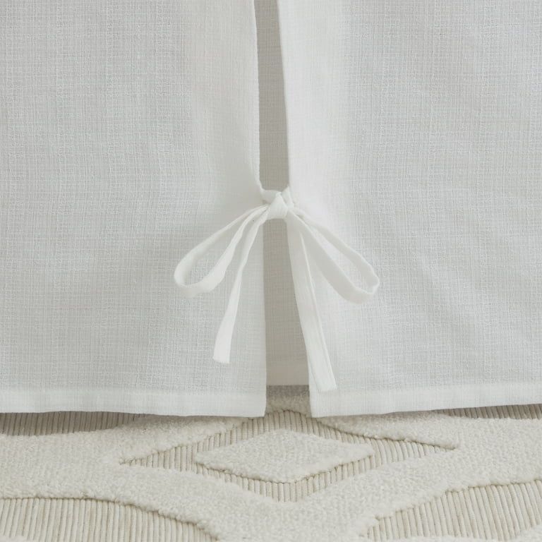 My Texas House Jessica Bright White Bows Cotton Slub Bed Skirt, Twin - Walmart.com | Walmart (US)