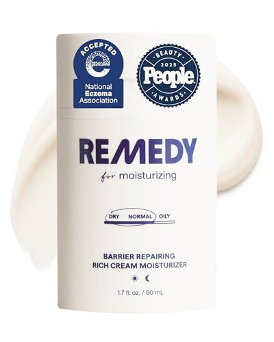 Remedy for Rich Moisture | Barrier Repairing Rich Cream Moisturizer for Normal to Dry Skin | Quadruple Ceramide Complex, Peptides, Squalane, Glycerin | By Dermatologist Dr. Shah, 1.7 fl. oz | Amazon (US)