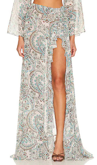 Clara Skirt in Turquoise Paisley | Revolve Clothing (Global)