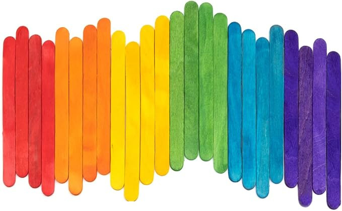Comfy Package [200 Count] 4.5 Inch Colored Popsicle Sticks for Crafts - Multi-Purpose Wooden Stic... | Amazon (US)